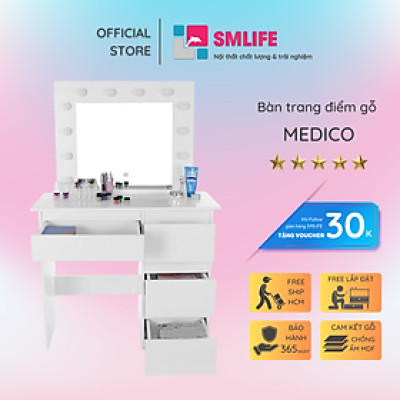 Bàn trang điểm có gương đèn LED SMLIFE Medico