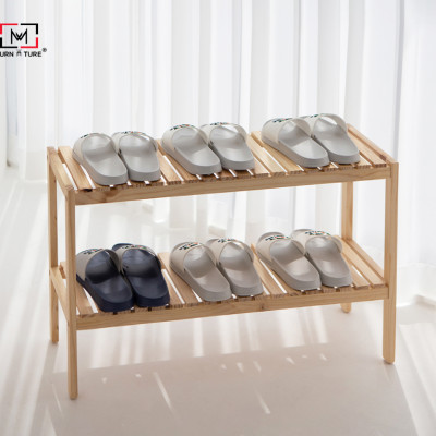 KỆ GỖ ĐỂ GIÀY DÉP XUẤT KHẨU 2 TẦNG SIZE 80CM - BENCH 2 FLOOR NATURAL