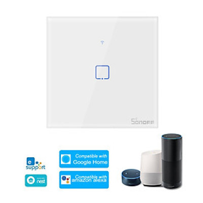  Công tắc đèn tường WiFi SONOFF T1UK3C-TX 3 Gang thông minh 433Mhz Ứng dụng điều khiển từ xa RF / Hẹn giờ điều khiển cảm ứng Bảng điều khiển tiêu chuẩn