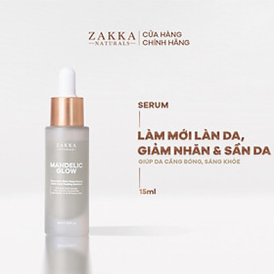 Tinh Chất Tái Tạo Và Căng Bóng Da Mandelic Glow Zakka Naturals 15ml