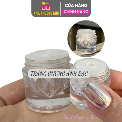 Tráng Gương Ngọc Trai Ánh Trong, Trắng Bạc Nhạt, Bạc INOX 10g Tạo Hiệu Ứng Ánh Bạc, Sáng Bóng Lấp Lánh Như Ngọc Trai Trang Trí Móng Siêu Đẹp
