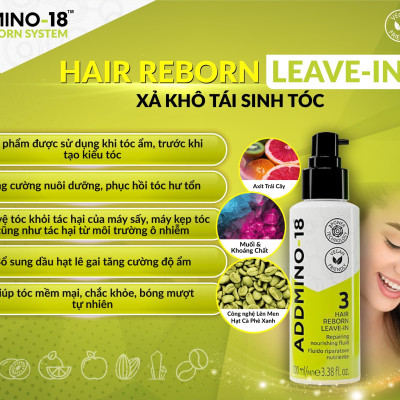 XẢ KHÔ TÁI SINH TÓC - 100ML (Addmino - 18 3 Hair Reborn Leave - In)