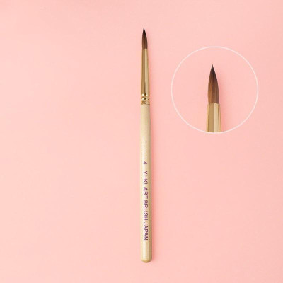 Cọ Đắp Hoa Yuki Số 2,3,4 Cán Gỗ Vàng Cao Cấp, Cọ Đắp Bột Nail Nặn Hoa Bột, Lông Tơ Cao Cấp Mềm Mại, Dễ Bám Bột Women Nữ Làm Nail Vẽ Nail