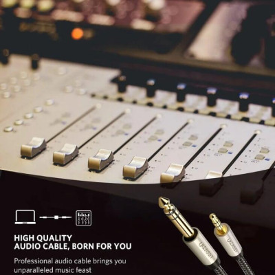 Ugreen UG40806AV127TK 5M màu Đen Cáp âm thanh 3.5mm sang 6.5mm cao cấp - HÀNG CHÍNH HÃNG