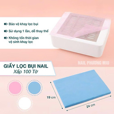 Túi 100 Miếng Màng Lọc Máy Hút Bụi Làm Nail, Đặt Trên Bảo Vệ Khay Lọc Bụi Size 24x19cm, Miếng Lót Bụi Dùng 1 Lần Dễ Thay Thế