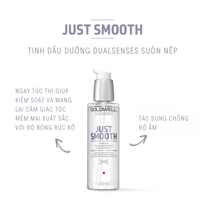 Tinh Dầu Dưỡng Tóc Mềm Mượt Goldwell Just Smooth Giảm Bông Xù, Xơ Rối, Kiểm Soát Tóc Tức Thì 100ml