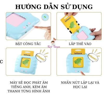 Máy đọc thẻ song ngữ Anh Việt, Máy đọc thẻ tiếng Anh loại 255 thẻ Flashcard 510 từ vựng
