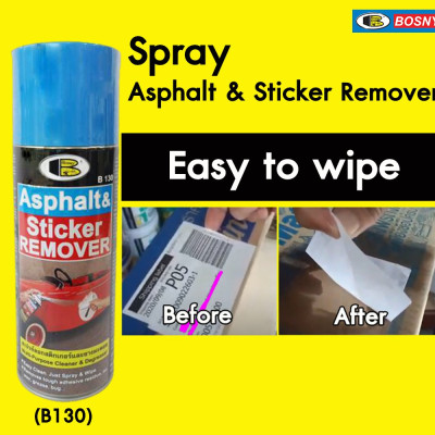 Dung dịch tẩy keo, nhựa đường, băng dính, tẩy decal... Asphalt & Sticker Remover - Bosny B130 - 200 cc - nhập khẩu Thái Lan (tặng kèm khăn lau và khẩu trang bằng vải không dệt)