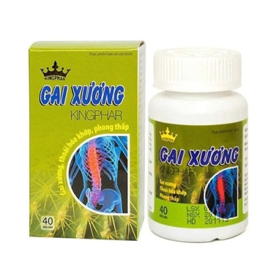 Viên uống Gai xương Kingphar, hộp 40v, hỗ trợ giảm đau lưng, do gai cột sống