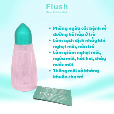 Combo 2 Bình Rửa Mũi Cho Trẻ FLUSH Chính Hãng Dung Tích 250ml