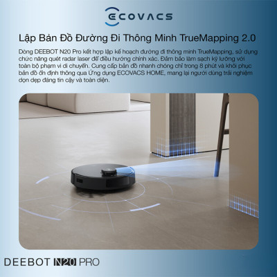 Robot Hút Bụi Lau Nhà Ecovacs Deebot N20 Pro Lực Hút 8.000 Pa - Hàng Chính Hãng