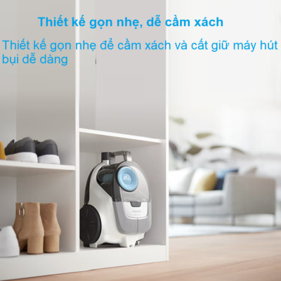 Máy hút bụi gia đình Philips công suất lớn 1500W có hộc chứa XB2023 /81 - Hàng nhập khẩu