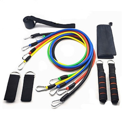 Bộ 5 Dây Ngũ Sắc Đàn Hồi Tập Thể Hình, Tập Gym  -Cam Kết Hàng Chính Hãng Loại 1(Móc To)