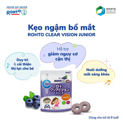 Kẹo ngậm bổ mắt cho bé Rohto Clear Vision Junior (Hộp 60 viên)