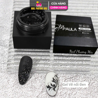 Gel Vẽ Nổi Đen Trắng Làm Nail, Chất Đặc 10g Cho Thợ Nail, Tạo Hình 3D Sóng Lượn Hot Trend Đa Năng Siêu Đẹp Không Chảy Sơn Gel Nữ