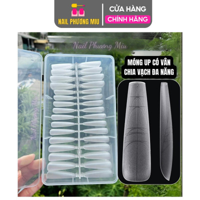 Móng Up Nhám Có Vân Nhiều Size 300 Móng Đa Năng, Siêu Dài, Chia Vạch Làm Nail Chuyên Nghiệp Nhựa Dẻo, Dễ Dũa Theo Form Nữ Women