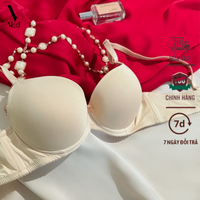 [BST mới] Áo lót nữ trơn Vicci AV.01 cúp chéo demi 3/4, đệm mút dày 3cm, có gọng siêu nâng đẩy ngực