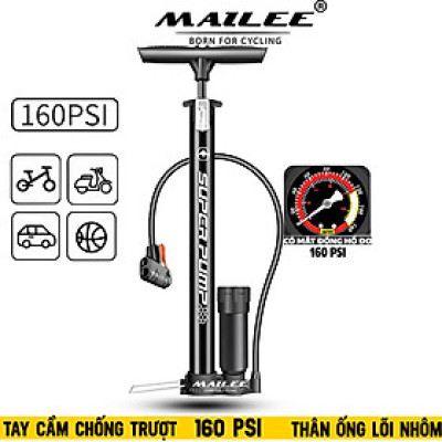 Bơm Tay Xe Đạp SP-P32 với tay cầm chống trượt, đầu bơm đa van 160PSI, Đa Dụng cho Xe Đạp, Xe máy, Xe Ô Tô, lõi nhôm bên trong, kín chống ngược khí - Mai Lee