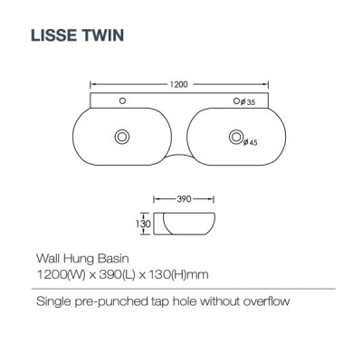 Chậu rửa treo đôi nhập khẩu ORIN Lisse
