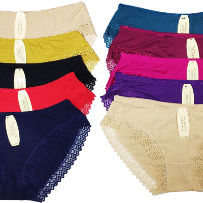 Combo 10 Quần Lót Ren Thông Hơi Bền Đẹp ZDL001