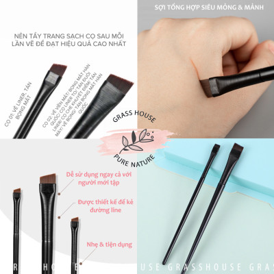 Cọ Dẹp kẻ eyeliner tém xéo chân mày Trang Điểm Mắt Siêu Mỏng Thiết Kế Sợi Lông Mịn Tiện Dụng