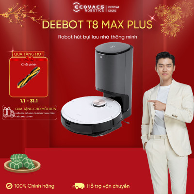 Robot hút bụi lau nhà Ecovacs Deebot Ozmo T8 Max Plus  – Lực hút 1500PA - Kèm dock sạc hút rác tự động - Bản Nội Địa - Hàng Chính Hãng