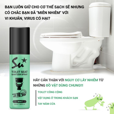Combo Xịt khử khuẩn bệ ngồi bồn cầu Su Star, loại bỏ 99.999% vi khuẩn trong 10 giây 50ml