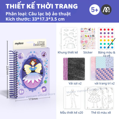 Đồ chơi thiết kế thời trang cho bé gái DIY 5 6 7 8 9 10 tuổi Mideer Little Designer