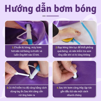 Bóng tập Yoga 75cm + Tặng kèm dụng cụ bơm bóng Yoga Loại 1 (Màu ngẫu nhiên)