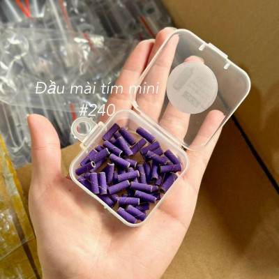 Đầu Mài Nhám Tím Mini 240, 120  Hộp 60 chiếc Làm Nhám Bề Mặt Móng, Tăng Độ Bền Móng Làm Nail, Đắp Gel Bột, Dễ Sử Dụng Nail Phương Miu