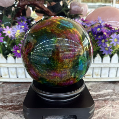 Quả cầu phong thủy đá lông công