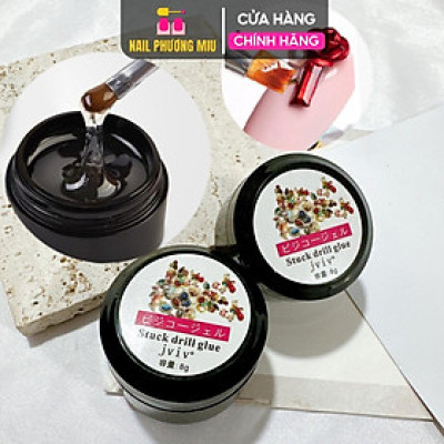 Gel Đính Đá Nail Stuck Drill Glue Gắn 8ml/hũ Đậm Đặc Nhanh Khô, chai Sơn Gel Keo Gắn Đá Móng trong suốt Siêu Chắc Độ Dính Cao - Nail Phương Miu