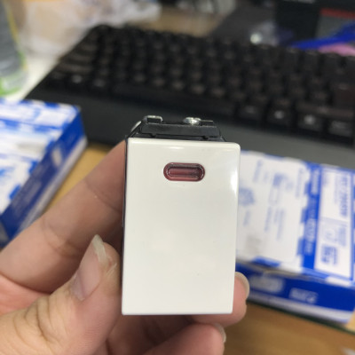 Công tắc D Panasonic WEV-5033-7SW (2 cực) dòng Wide có đèn báo - Hàng chính hãng