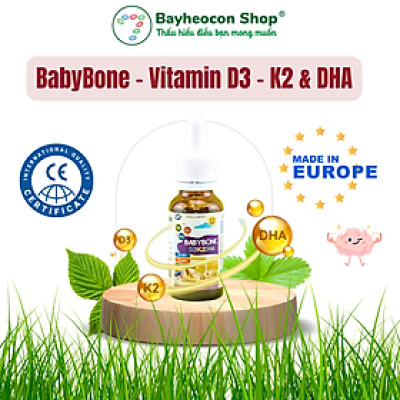 Vitamin giúp bé tăng chiều cao K2+D3 bổ sung DHA Babybone [Hàng Tây Ban Nha]