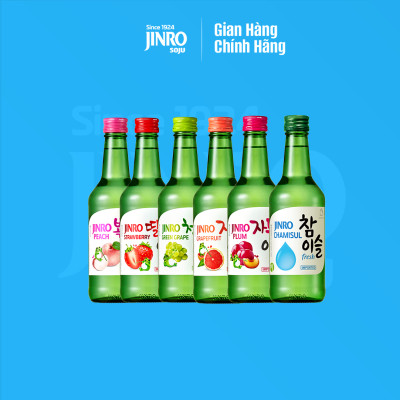 [CHÍNH HÃNG] Soju Hàn Quốc JINRO (Combo 06 chai - Tự chọn vị) - 360ml (Nhập khẩu từ Hàn Quốc)