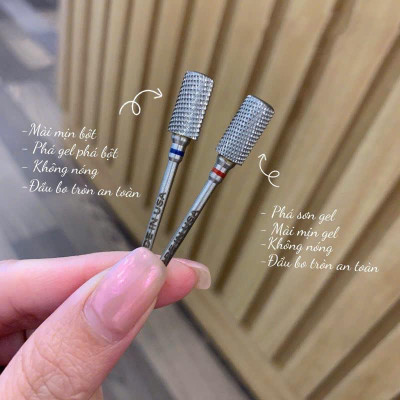 Combo 4 Đầu Mài Titan Đúc Đặc Bo Viền Làm Nail, Mài Mịn Phá Bột Gel Mài Chân Móng Khoé Da Không Nóng