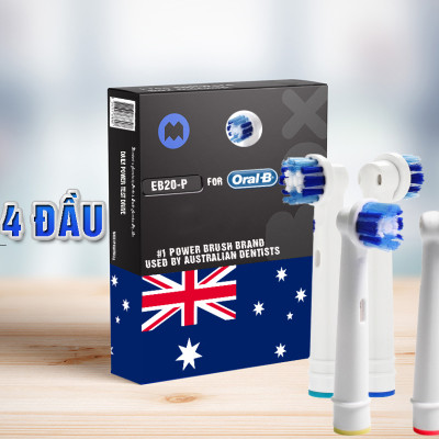 Cho máy Oral B Braun, bộ 4 Đầu Bàn Chải đánh răng điện thay thế MIHOCO EB20-P New  , làm sạch mảng bám, chăm sóc nướu