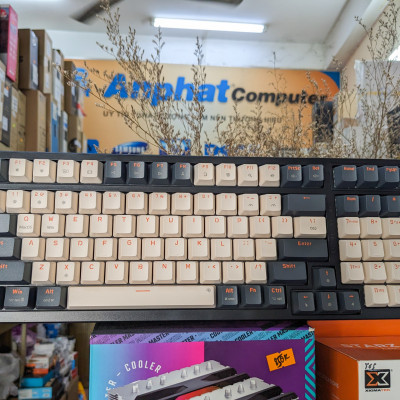 Bàn phím cơ NEWMEN GM328 Grey-White Red switch - Hàng Chính Hãng