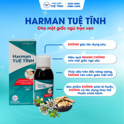 Siro An Thần Ngủ Ngon Harman Tuệ Tĩnh - Hỗ trợ giảm mất ngủ, giúp dễ ngủ và ngủ ngon sâu giấc