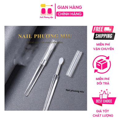 Cọ Chà Tráng Gương Silicon Trong Suốt Bám Bột Tán Màu Tráng Gương Siêu Tiện Lợi, Có Nắp, Dẻo Dai, Đàn Hồi Tốt, Sử Dụng Được Nhiều Lần