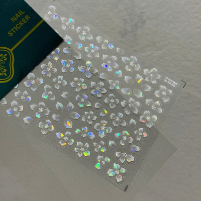 Sticker 5D Hình Cánh Hoa Phản Quang 4846 Bông Hoa Cực Quang Hồng M2297 Dán Móng Làm Nail Siêu Xinh, Hình Dán Móng Hoa Nổi Tự Dính Tiện Lợi