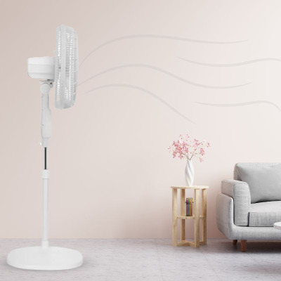 Quạt đứng Tefal Turbo Silence Stand VH679690-Trắng Cánh Trắng - Hàng chính hãng