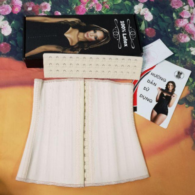 Đai nịt bụng (gen siết giảm eo) latex 25 xương thép nhập khẩu Italy dáng cao 27cm
