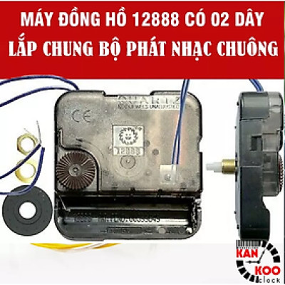 Máy đồng hồ treo tường 2 dây gắn chung bộ phát nhạc chuông, điểm giờ loại XỊN 12888