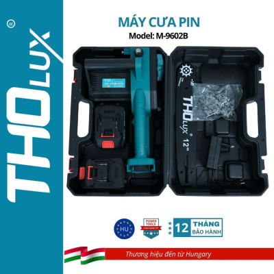 Máy cưa xích pin Tholux M-9602B 700W, Chiều dài lam 305mm, pin 10cell, Động cơ Không Chổi Than