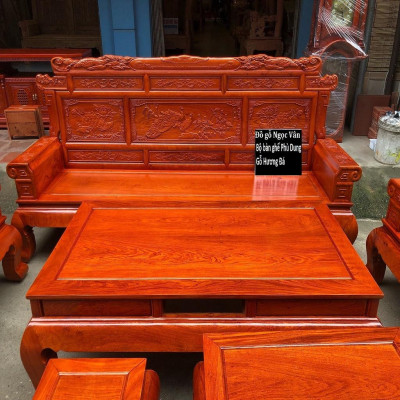 Bộ Bàn Ghế Phù Dung Gỗ Hương Đá