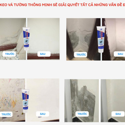 Keo vá tường,Keo trám vết nứt tường thông minh - Tặng kèm bộ dụng cụ