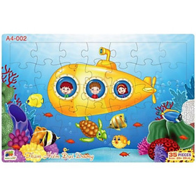 Tranh xếp hình Puzzle Minh Châu: Thám Hiểm Đại Dương - Khổ A4 (35 chi tiết)