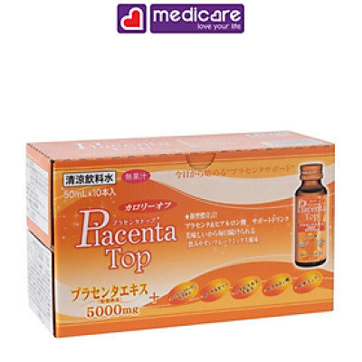 Nước uống SHINNIPPAI Placenta Top 5000mg Hỗ Trợ Đẹp Da Hộp 10 lọ
