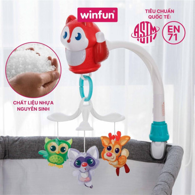 Đồ chơi treo nôi cũi, xe đẩy 3 trong 1 tự động xoay và phát nhạc ru ngủ cho bé từ 0 tháng tuổi Winfun 720015